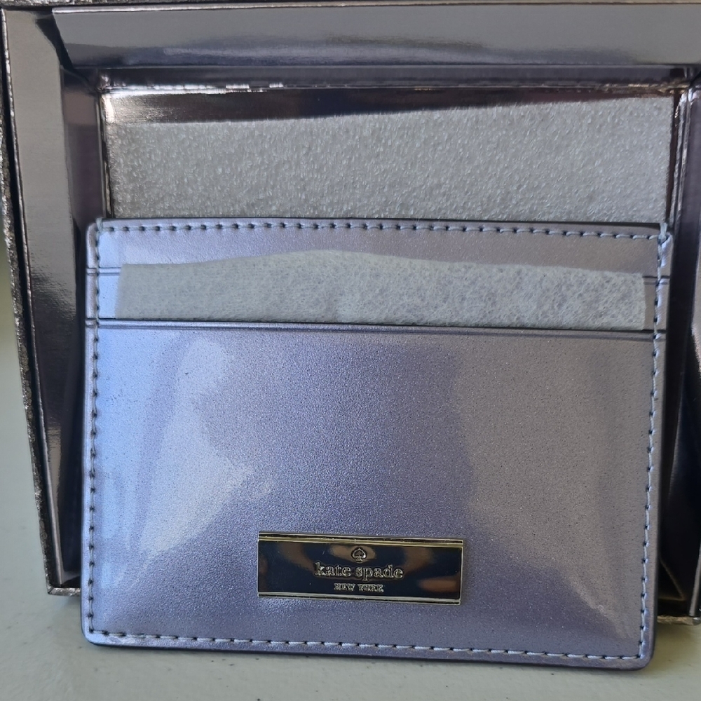 Kate Spade Metallic Silver Card Holder